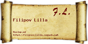 Filipov Lilla névjegykártya